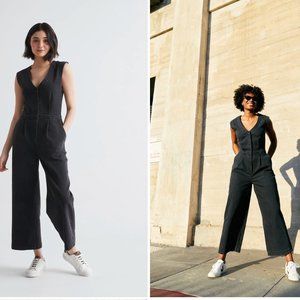 DU/ER Performance Denim Tailored Jumpsuit - Washed Black